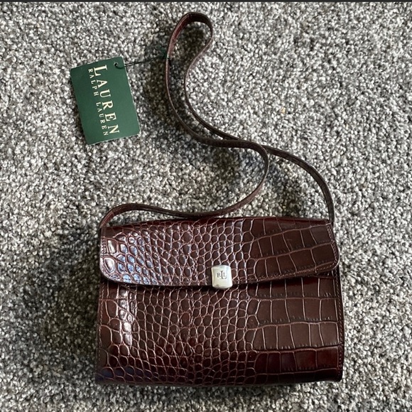 Lauren Ralph Lauren Handbags - Lauren Ralph Lauren faux croc small shoulder handbag NWT  originally $65